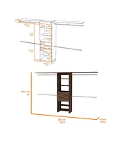 Brentwood 3-Drawer 4-Shelf Closet System Dark Walnut