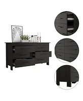 Southington 6-Drawer Rectangle Dresser Black Wengue