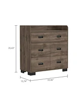 Streamdale Furniture Edgemont 5-Drawer Dresser Dark Brown