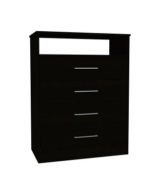 Simplie Fun Cassville 4-Drawer 1-Shelf Dresser Black Wengue