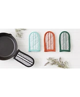 Design Imports Double Strip Chef Kitchen Cooking Baking Collection, Pan Handle Set, 6x3, Aqua, 3 Piece