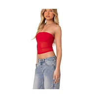 Edikted Women's Celestia Sheer Mesh Tube Top