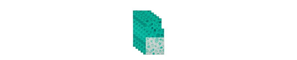 Design Imports Fridge Liner Collection Non-Adhesive, Cut to Fit, 12x24", Aqua Market, 6 Piece