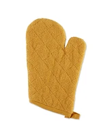 Design Imports Basic Terry Collection 100% Cotton Quilted, Oven Mitt, Honey Gold, 2 Piece