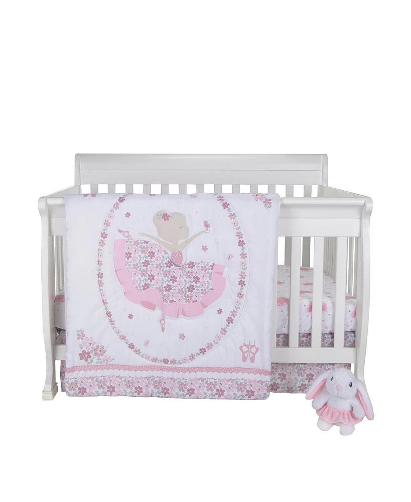 Sammy & Lou Blooming Ballet 4 Piece Crib Bedding Set