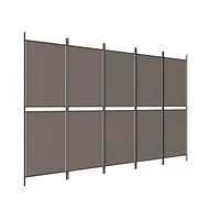 vidaXL 5-Panel Room Divider Anthracite 98.4"x70.9" Fabric