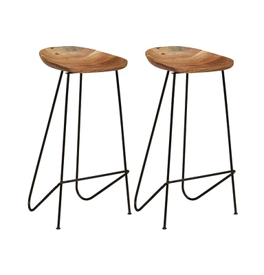 vidaXL Bar Stools 2 pcs Solid Acacia Wood