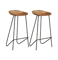 vidaXL Bar Stools 2 pcs Solid Acacia Wood