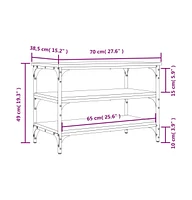 vidaXL Shoe Bench Smoked Oak 27.6"x15.2"x19.3" Engineered Wood