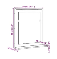 vidaXL Bathroom Mirror with Shelf Smoked Oak 19.7"x4.7"x23.6" Engineered Wood