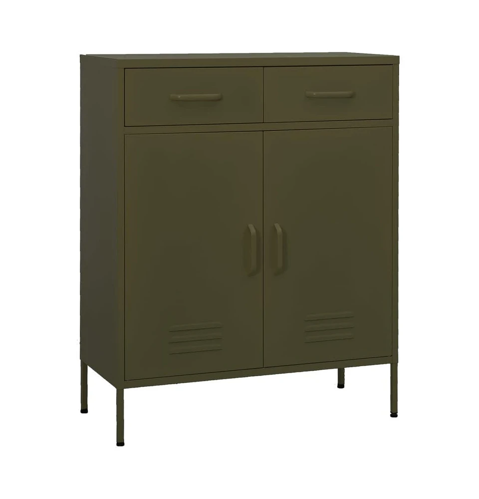 vidaXL Storage Cabinet Olive Green 31.5"x13.8"x40" Steel