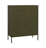 vidaXL Storage Cabinet Olive Green 31.5"x13.8"x40" Steel