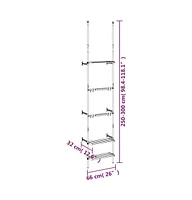 vidaXL Telescopic Garden Rack with 3 Shelves Silver Aluminum