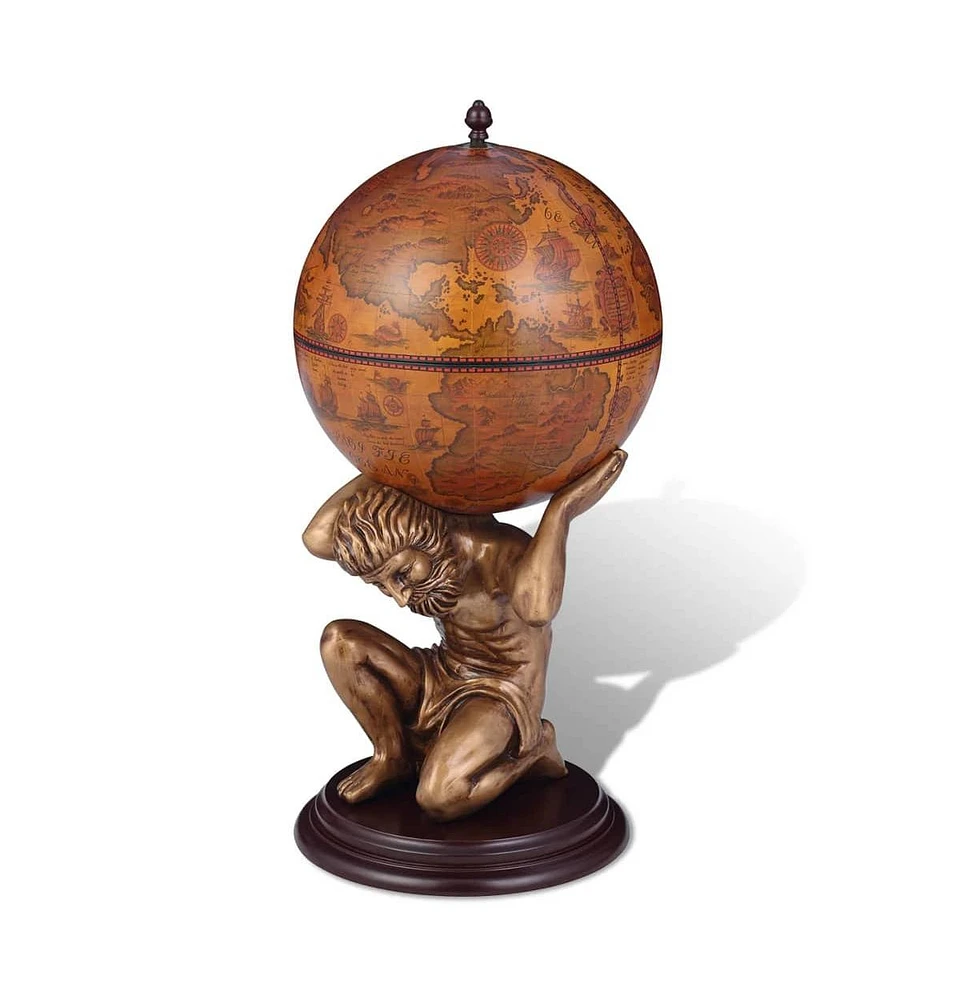 vidaXL Globe Bar Wine Stand Atlas Design 16.5"x16.5"x33.5"