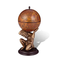 vidaXL Globe Bar Wine Stand Atlas Design 16.5"x16.5"x33.5"