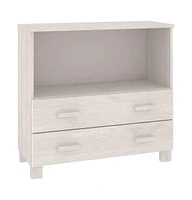 vidaXL Sideboard Hamar White 33.5"x13.8"x31.5" Solid Wood Pine