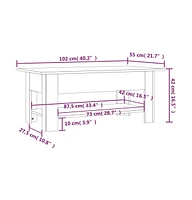 vidaXL Coffee Table Concrete Gray 40.2"x21.7"x16.5" Engineered Wood