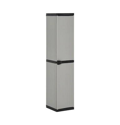 vidaXL Garden Storage Cabinet with 3 Shelves Gray & Black 13.4"x15.7"x66.1"