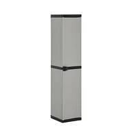 vidaXL Garden Storage Cabinet with 3 Shelves Gray & Black 13.4"x15.7"x66.1"