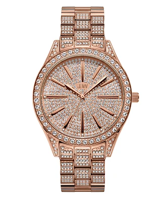 Jbw Women's Cristal Diamond (1/8 ct.t.w.) 18k rose Gold Plated Stainless Steel Watch