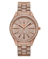 Jbw Women's Cristal Diamond (1/8 ct.t.w.) 18k rose Gold Plated Stainless Steel Watch