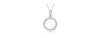 Rachel Glauber Exclusive White Gold Plated Cubic Zirconia Circle Shaped Pendant Necklace