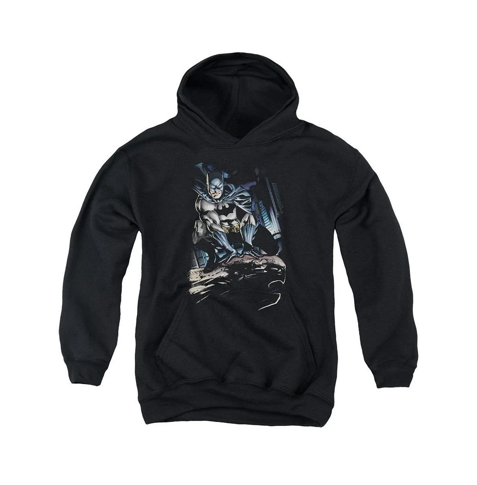 Batman Boys Youth Perched Pull Over Hoodie / Hooded Sweatshirt