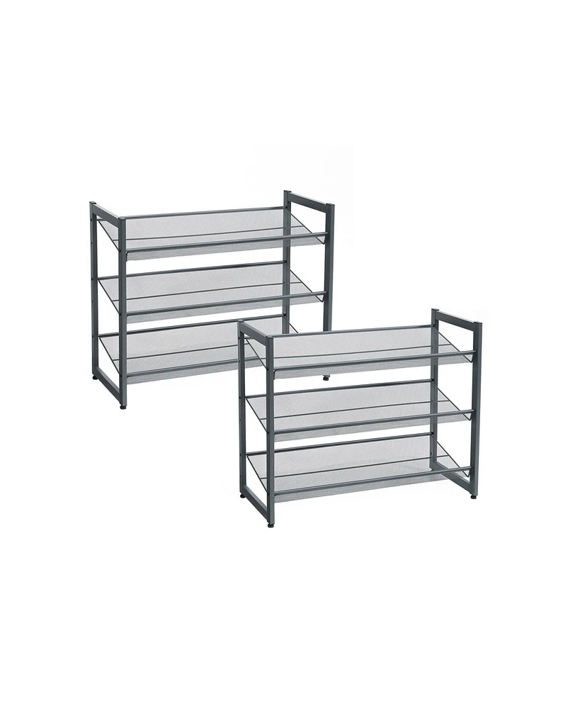 Slickblue 3-tier Shoe Racks For Closet, Set Of 2, Metal Mesh