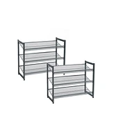 Slickblue 3-tier Shoe Racks For Closet, Set Of 2, Metal Mesh