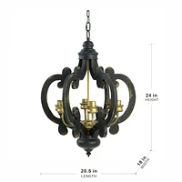 6-Light Farmhouse Chandelier with Adjustable Chain
