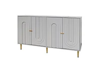 Gray Lacquered Wooden Cabinet Server for Multiple Rooms