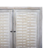 4-Door Natural Wood Accent Cabinet for Multiple Rooms