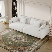 Streamdale Furniture 86.6" Teddy Wool Beige Sofa - Space-Saving for Apartments