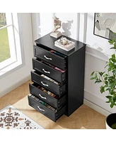 Streamdale Furniture 5 Tier Bedroom Dresser - Black, 25.2 L X 15.8 W X 43.5 H