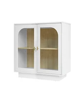 Simplie Fun Storage Cabinet With Acrylic Door For Living Room, Dining Room, Study