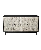 Simplie Fun Vintage Sideboard with 4 Doors in Black