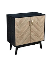 Simplie Fun Modern Buffet Storage Cabinet with Doors and Shelves