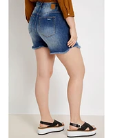 Eloquii Plus Distressed Denim Short