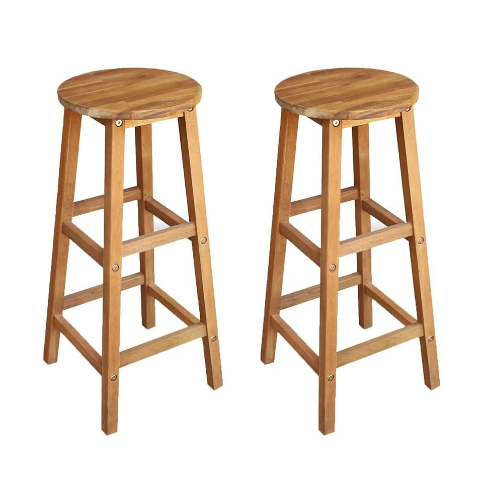 vidaXL Bar Chairs 2 pcs Solid Acacia Wood