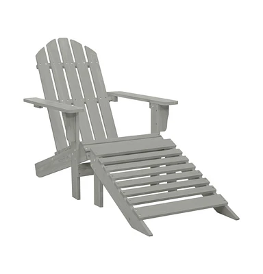 vidaXL Patio Chair with Ottoman Wood
