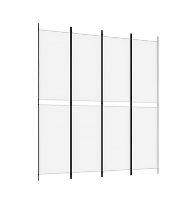 vidaXL 4-Panel Room Divider White 78.7"x86.6" Fabric