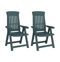 vidaXL Patio Reclining Chairs 2 pcs Pp