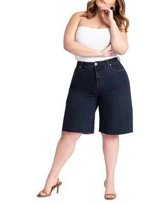 Eloquii Plus Denim Bermuda Short