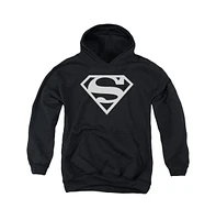 Superman Boys Youth Logo Pull Over Hoodie / Hooded Sweatshirt