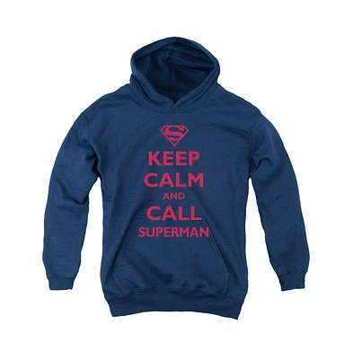 Superman Boys Youth Call Pull Over Hoodie / Hooded Sweatshirt