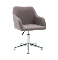 vidaXL Swivel Dining Chair Taupe Fabric