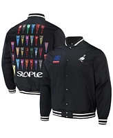 Staple Men's Nba Black All Teams Pennant Woven Full-Snap Jacket