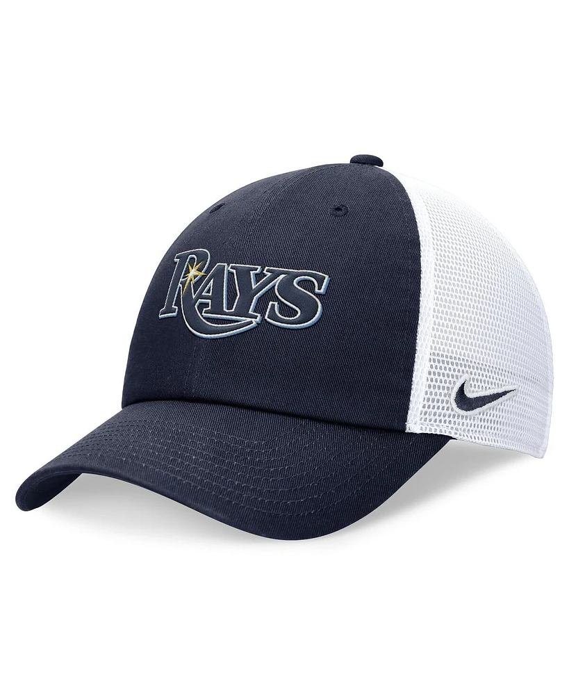 Nike Men's Navy Tampa Bay Rays Evergreen Wordmark Trucker Adjustable Hat