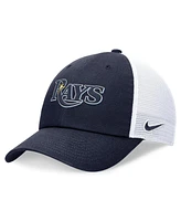 Nike Men's Navy Tampa Bay Rays Evergreen Wordmark Trucker Adjustable Hat