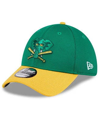 New Era Men's Kelly Green Oakland Athletics 2024 Batting Practice 39THIRTY Flex Hat